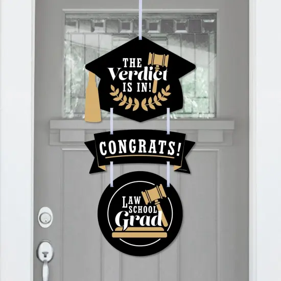 Big Dot of Happiness Law School Grad - Hanging Porch Future Lawyer Graduation Party Outdoor Decorations - Front Door Decor - 3 Piece Sign {1}