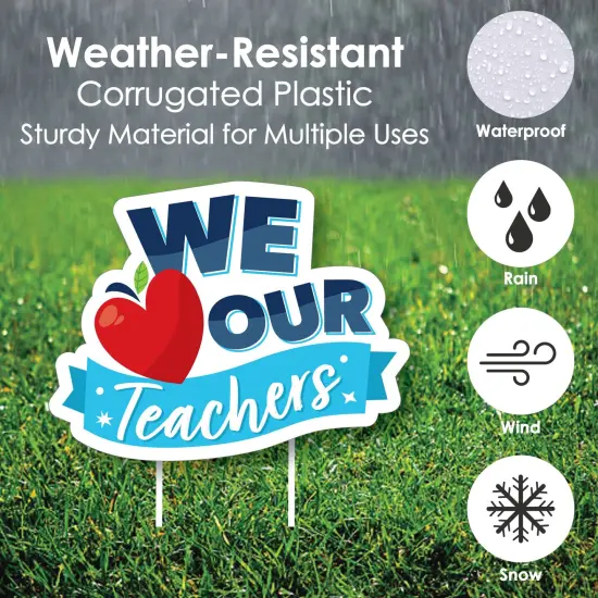 Big Dot of Happiness Thank You Teachers - Apple, Pencil, and Heart Lawn Decorations - Outdoor Teacher Appreciation Yard Decorations - 10 Piece {6}