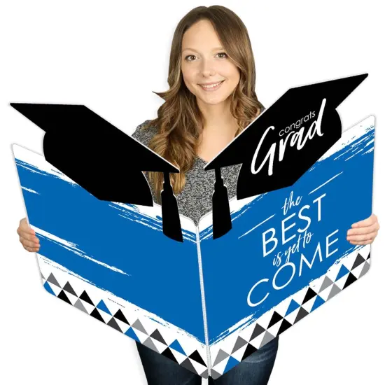 Big Dot of Happiness Blue Grad - Best is Yet to Come - Royal Blue Congratulations Giant Greeting Card - Big Shaped Jumborific Card {1}