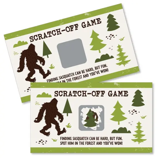 Big Dot of Happiness Sasquatch Crossing - Bigfoot Party or Birthday Party Game Scratch Off Cards - 22 Count {1}