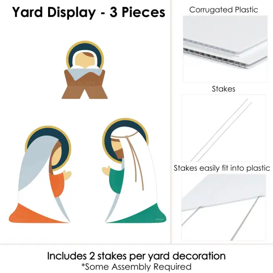 Big Dot of Happiness Holy Nativity - Outdoor Lawn Sign Decorations with Stakes - Manger Scene Religious Christmas Yard Display - 3 Pieces {6}