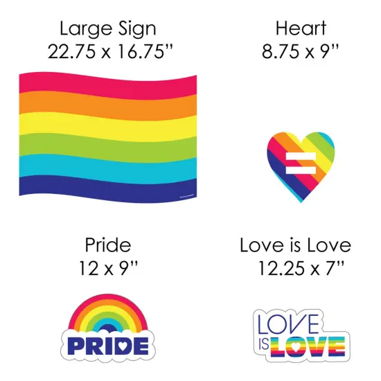 Big Dot of Happiness Love is Love - Pride - Yard Sign and Outdoor Lawn Decorations - Rainbow Party Yard Signs - Set of 8 {7}