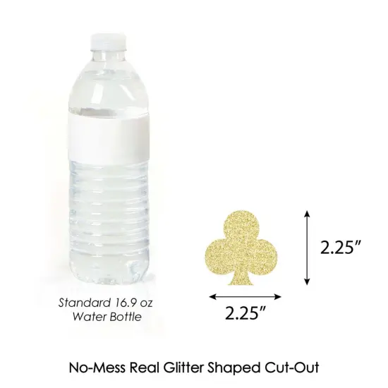 Big Dot of Happiness Gold Glitter Card Suits - No-Mess Real Gold Glitter Cut-Outs - Las Vegas and Casino Party Confetti - Set of 24 {4}