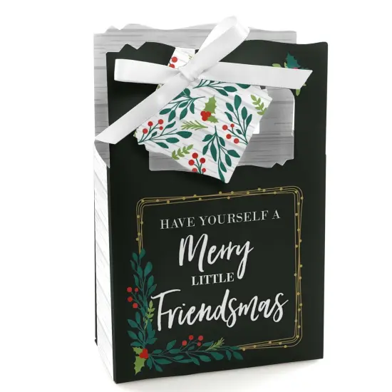 Big Dot of Happiness Rustic Merry Friendsmas - Friends Christmas Party Favor Boxes - Set of 12 {1}