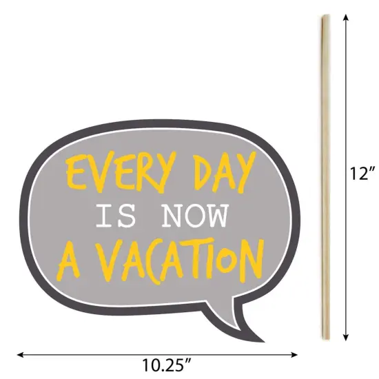 Big Dot of Happiness Funny Retirement - Party Photo Booth Props Kit - 10 Piece {6}