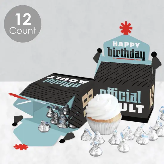 Big Dot of Happiness Boy 18th Birthday - Treat Box Party Favors - Eighteenth Birthday Party Goodie Gable Boxes - Set of 12 {4}