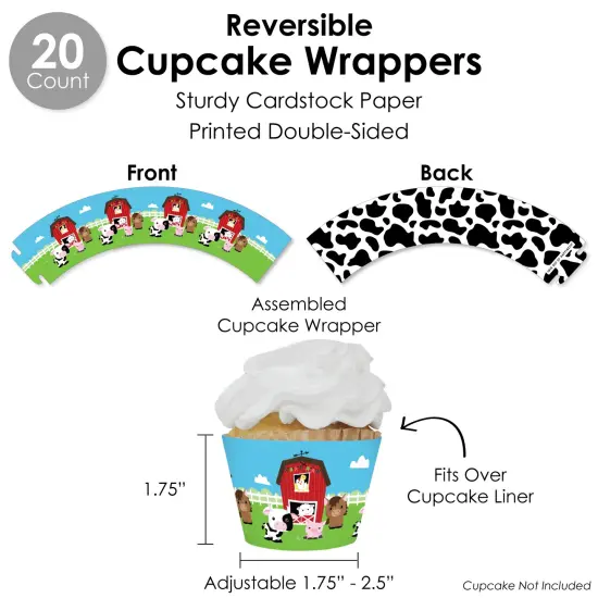 Big Dot of Happiness Farm Animals - Barnyard Baby Shower or Birthday Party Favors and Cupcake Kit - Fabulous Favor Party Pack - 100 Pieces {6}