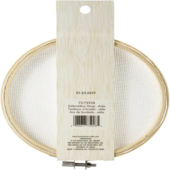 Dimensions Embroidery Hoop W/Aida 6"-White {2}