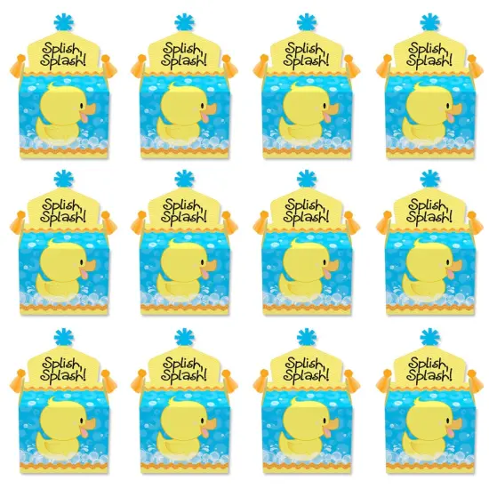 Big Dot of Happiness Ducky Duck - Treat Box Party Favors - Baby Shower or Birthday Party Goodie Gable Boxes - Set of 12 {6}