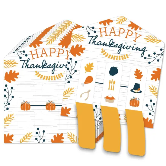 Big Dot of Happiness Happy Thanksgiving - Fall Harvest Party Game Pickle Cards - Pull Tabs 3-in-a-Row - Set of 12 {1}