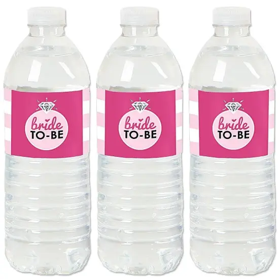 Big Dot of Happiness Bride-To-Be - Bridal Shower or Classy Bachelorette Party Water Bottle Sticker Labels - Set of 20 {1}