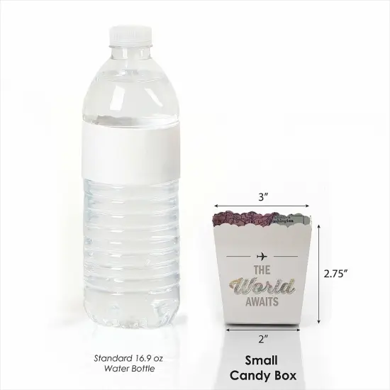 Big Dot of Happiness World Awaits - Party Mini Favor Boxes - Travel Theme Graduation Party Treat Candy Boxes - Set of 12 {4}