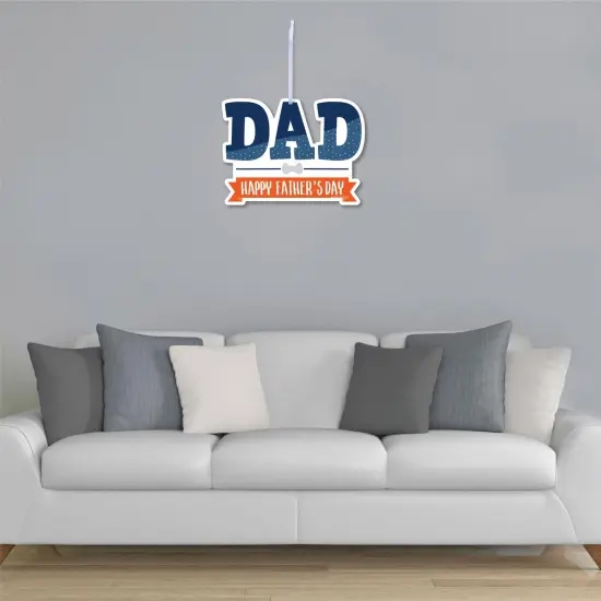 Big Dot of Happiness Happy Father's Day - Hanging Porch We Love Dad Party Outdoor Decorations - Front Door Decor - 1 Piece Sign {4}