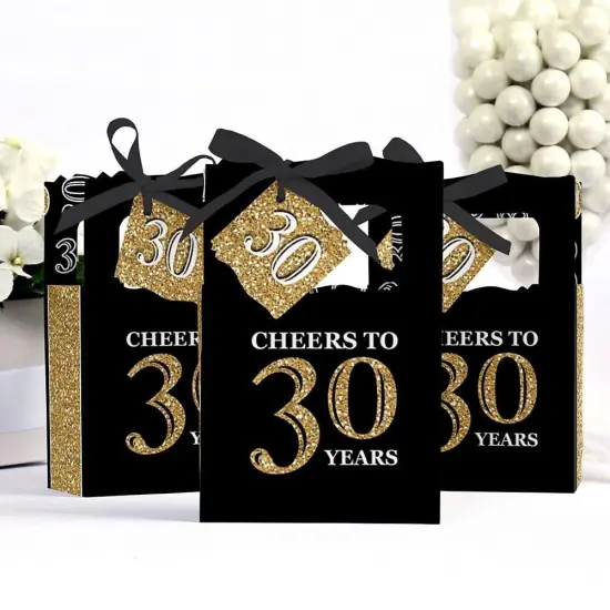 Big Dot of Happiness Adult 30th Birthday - Gold - Birthday Party Favor Boxes - Set of 12 {4}