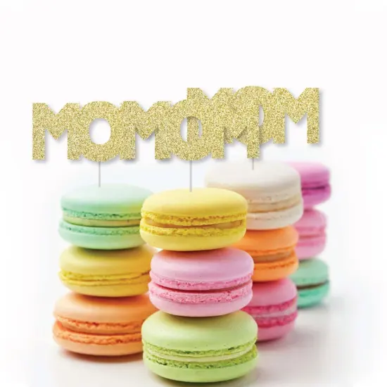 Big Dot of Happiness Gold Glitter Mom - No-Mess Real Gold Glitter Cut-Outs - Mother's Day Confetti - Set of 24 {6}