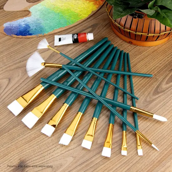 Royal&Langnickel(R) White Taklon LongHandle Value Brush Pack-Medium, 12/Pkg {5}