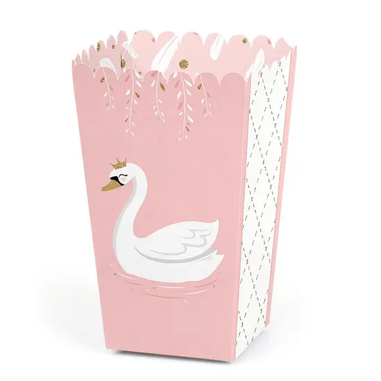 Big Dot of Happiness Swan Soiree - White Swan Baby Shower or Birthday Party Favor Popcorn Treat Boxes - Set of 12 {1}