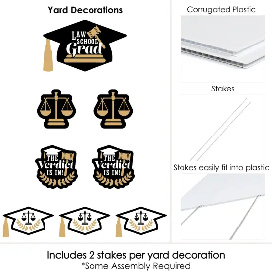 Big Dot of Happiness Law School Grad Future Lawyer Outdoor Decorations - Graduation Yard Signs - Set of 8 {6}