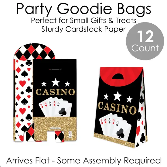 Big Dot of Happiness Las Vegas - Casino Gift Favor Bags - Party Goodie Boxes - Set of 12 {7}