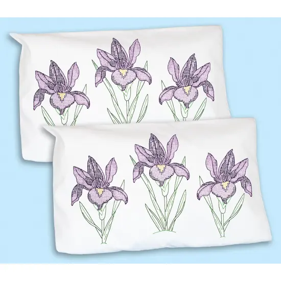 Jack Dempsey Stamped Pillowcase Shams 2/Pkg-Iris {2}