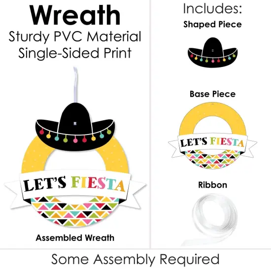 Big Dot of Happiness Let's Fiesta - Outdoor Fiesta Decor - Front Door Wreath {4}