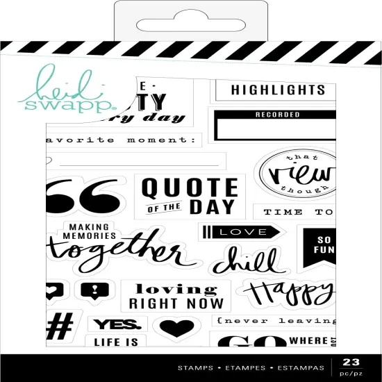 Heidi Swapp Color Fresh Clear Stamps-Words & Icons {1}