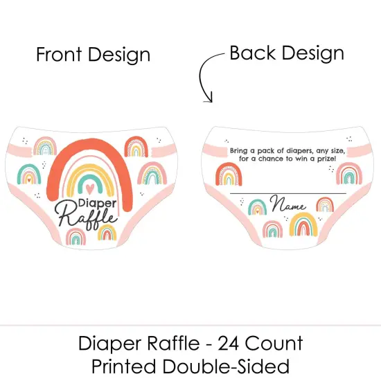 Big Dot of Happiness Hello Rainbow - Diaper Shaped Raffle Ticket Inserts - Boho Baby Shower Activities - Diaper Raffle Game - Set of 24 {3}