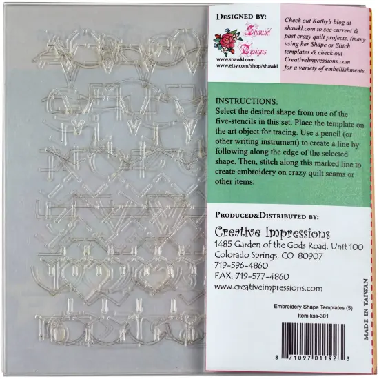 Creative Impressions Embroidery Shape Template Set-5/Pkg {2}