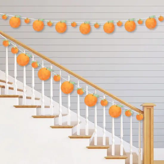 Big Dot of Happiness Little Clementine - Orange Citrus Baby Shower or Birthday Party DIY Decorations - Clothespin Garland Banner - 44 Pieces {3}