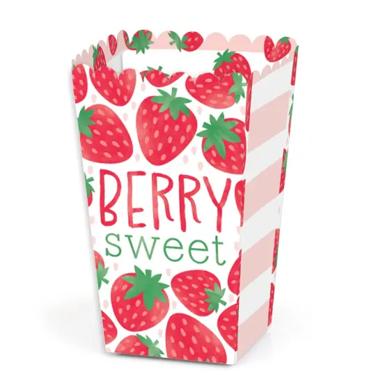 Big Dot of Happiness Berry Sweet Strawberry - Fruit Themed Birthday Party or Baby Shower Favor Popcorn Treat Boxes - Set of 12 {1}