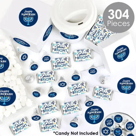 Big Dot of Happiness Hanukkah Menorah - Chanukah Holiday Party Candy Favor Sticker Kit - 304 Pieces {3}