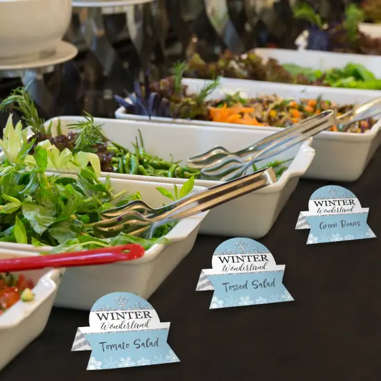 Big Dot of Happiness Winter Wonderland - Snowflake Holiday Party and Winter Wedding Tent Buffet Card - Table Setting Name Place Cards - Set of 24 {4}