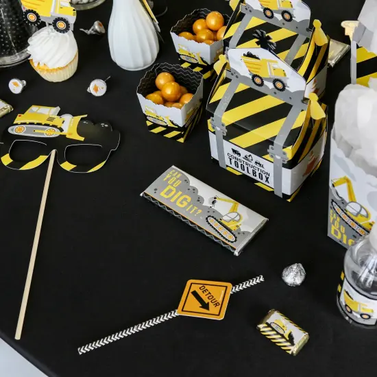 Big Dot of Happiness Dig It - Construction Party Zone - Candy Bar Wrapper Baby Shower or Birthday Party Favors - Set of 24 {6}