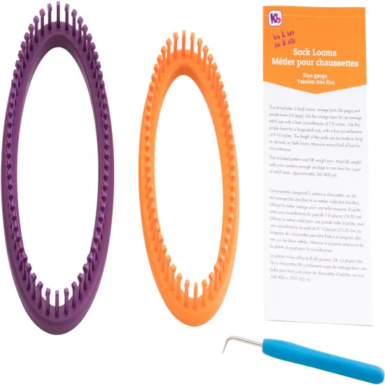 Authentic Knitting Board Sock Loom 8"X3.5" 2/Pkg-His & Her {2}