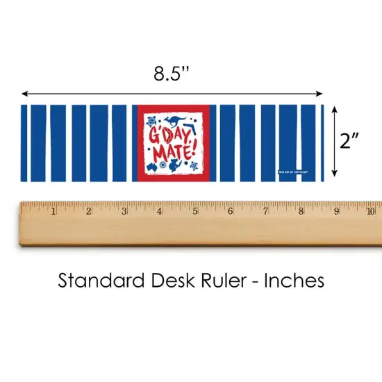 Big Dot of Happiness Australia Day - G'Day Mate Aussie Party Water Bottle Sticker Labels - Set of 20 {6}