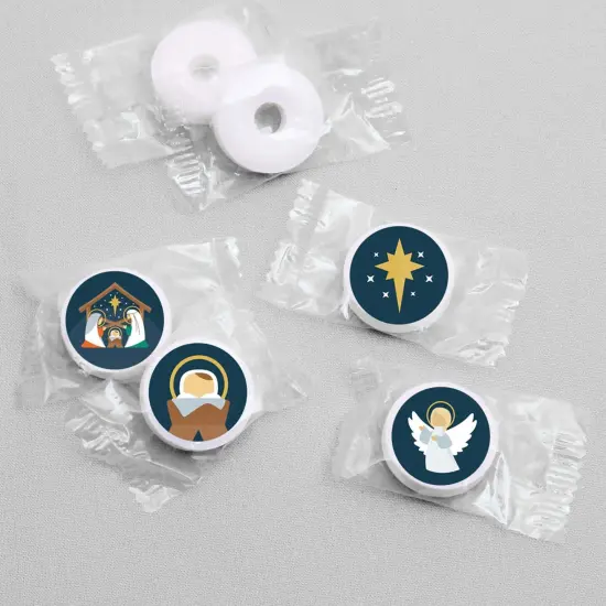 Big Dot of Happiness Holy Nativity - Manger Scene Religious Christmas Round Candy Sticker Favors - Labels Fits Chocolate Candy (1 sheet of 108) {4}