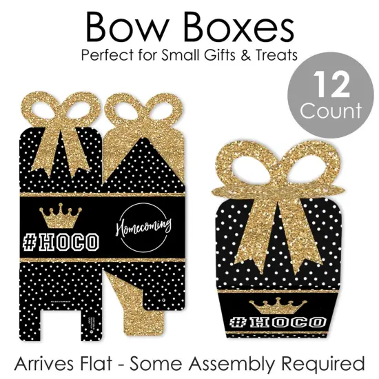 Big Dot of Happiness HOCO Dance - Square Favor Gift Boxes - Homecoming Bow Boxes - Set of 12 {7}