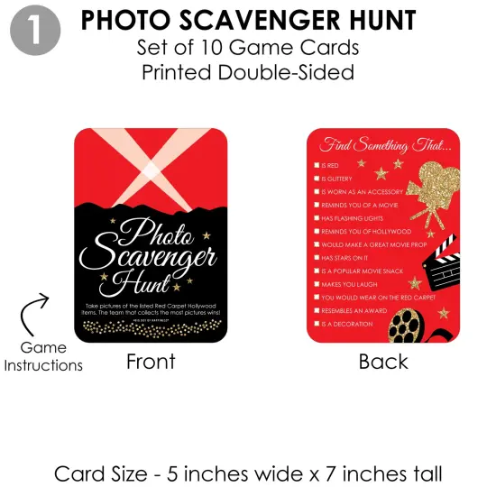 Big Dot of Happiness Red Carpet - 4 Movie Night Party Games - 10 Cards Each - Gamerific Bundle {6}