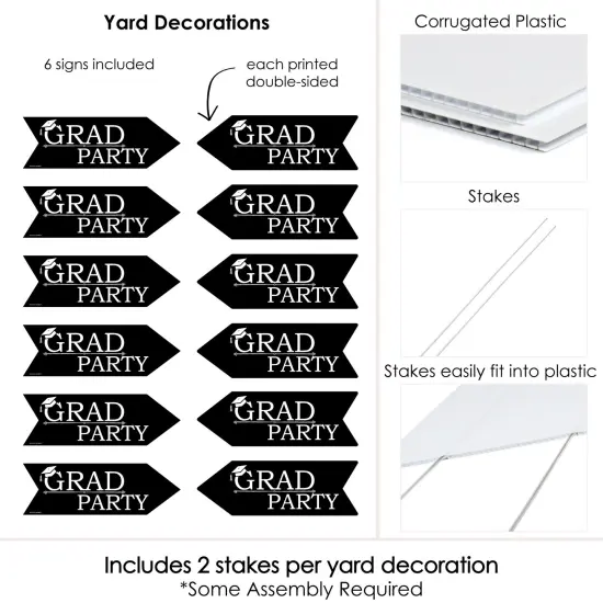 Big Dot of Happiness Graduation Cheers - Arrow Graduation Party Direction Signs - Double Sided Outdoor Yard Signs - Set of 6 {6}