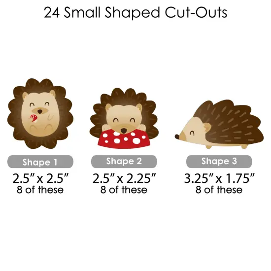 Big Dot of Happiness Forest Hedgehogs - Woodland Birthday Party or Baby Shower DIY Decorations - Clothespin Garland Banner - 44 Pieces {7}