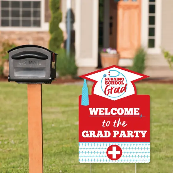 Big Dot of Happiness Nurse Graduation - Party Decorations - Medical Nursing Graduation Party Welcome Yard Sign {3}