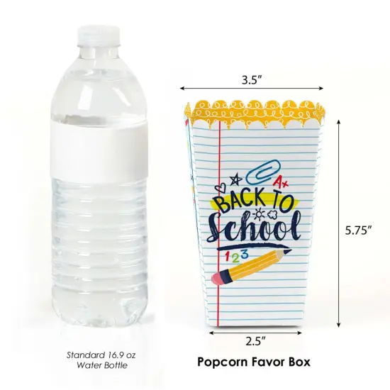 Big Dot of Happiness Back to School - First Day of School Classroom Decorations and Favor Popcorn Treat Boxes - Set of 12 {3}