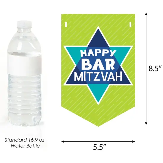 Big Dot of Happiness Blue Bar Mitzvah - Boy Party Bunting Banner - Party Decorations - Happy Bar Mitzvah {3}