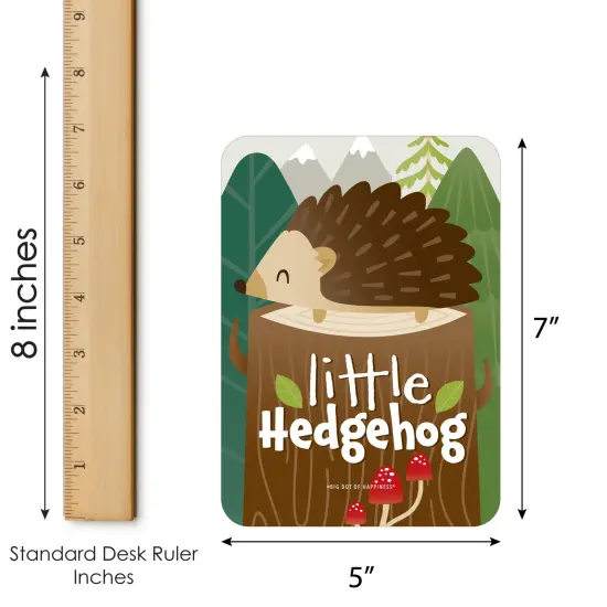Big Dot of Happiness Forest Hedgehogs - Picture Bingo Cards and Markers - Woodland Birthday Party Bingo Game - Set of 18 {6}