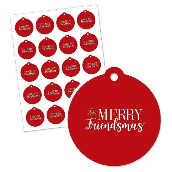 Big Dot of Happiness Red and Gold Friendsmas - Friends Christmas Party Favor Gift Tags (Set of 20) {3}