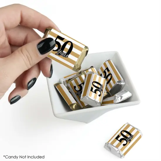 Big Dot of Happiness We Still Do - 50th Wedding Anniversary - Mini Candy Bar Wrapper Stickers - Anniversary Party Small Favors - 40 Count {3}