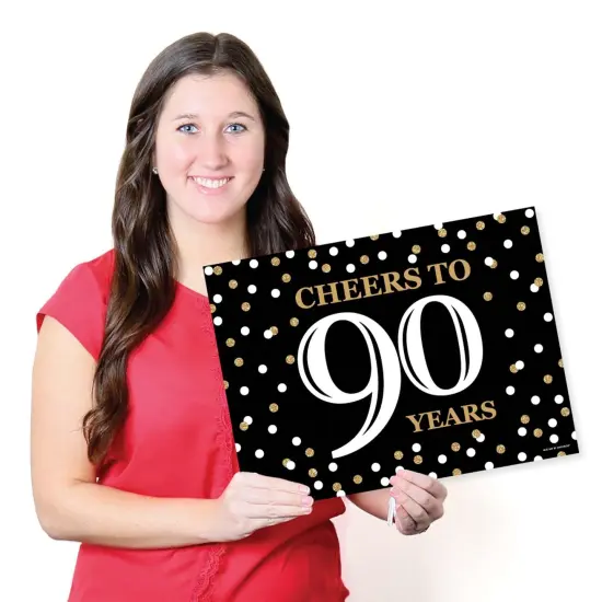 Big Dot of Happiness Adult 90th Birthday - Gold - Party Table Decorations - Birthday Party Placemats - Set of 16 {7}