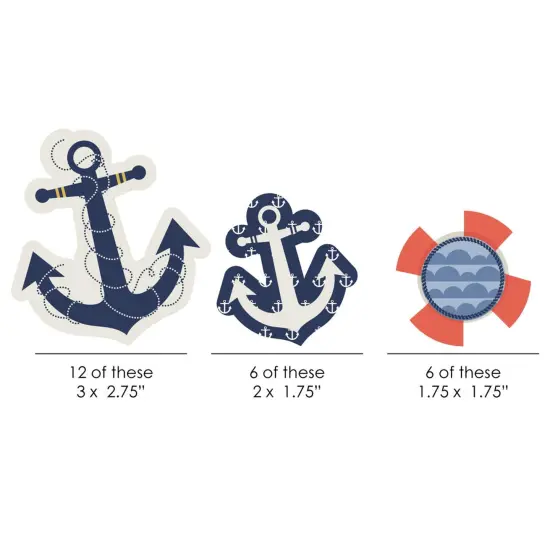Big Dot of Happiness Ahoy Nautical - DIY Shaped Baby Shower or Birthday Party Cut-Outs - 24 Count {3}
