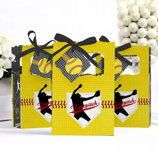 Big Dot of Happiness Grand Slam - Fastpitch Softball - Birthday Party or Baby Shower Favor Boxes - Set of 12 {4}