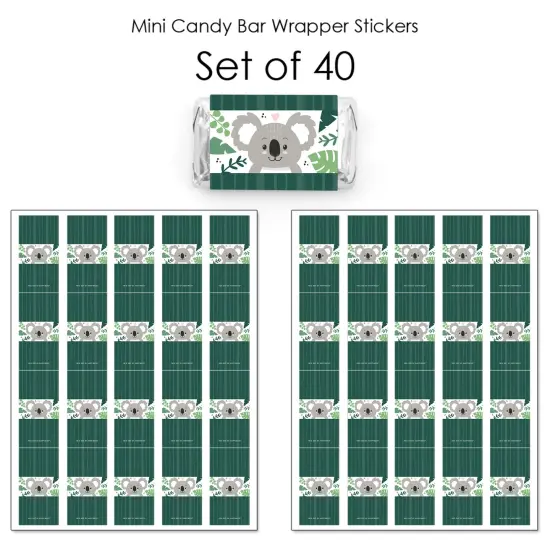 Big Dot of Happiness Koala Cutie - Mini Candy Bar Wrapper Stickers - Bear Birthday Party and Baby Shower Small Favors - 40 Count {4}